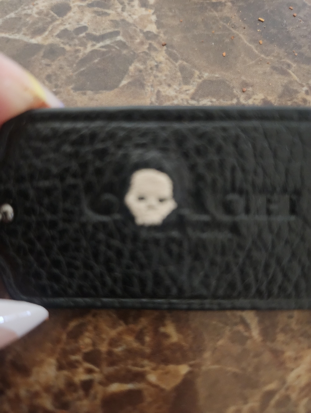 Coach Black Leather Tag with Teal 'GL' and Rexy Logo GUC - Picture 4 of 7